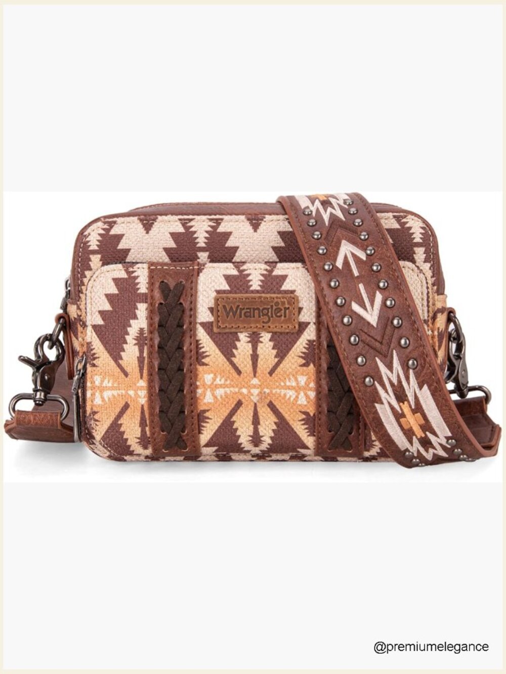 Boho Aztec Small Multi Pocket Crossbody Purse